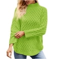 thumbnail image 1 of Bowake Chandails à Col Roulé pour Femmes, Manches Longues, Tricot Torsadé, Pull Décontracté, Vêtements d'Automne, 1 of 3