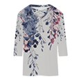 thumbnail image 3 of yunLCZ Womens Long Sleeve Shirts Shirts For Women 2025 Summer 3/4 Sleeve Tunic Tops Casual Tshirt Crewneck Pullover Blouse Day Tees Womens Long Sleeve Shirts, 3 of 4