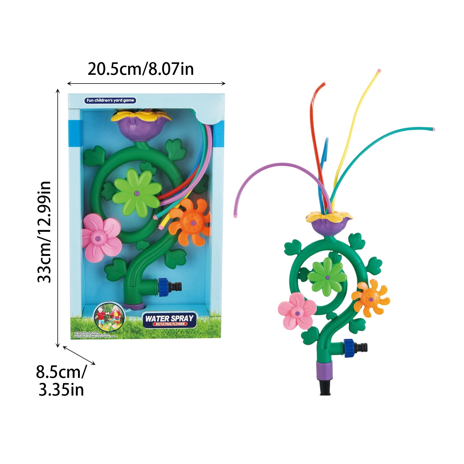 Garden Spinning Sprinkler, Outdoor Summer Lawn Water Spray with Insect Flower Design, Rotating Yard Sprinkler for Backyard Family Fun