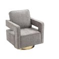 thumbnail image 6 of Swivel Accent Chair, Modern Swivel Accent Open Back Chair with Gold Stainless Steel Base Comfy Chenille Sofa Chair with 360 Degree Swiveling Leisure Club Chair Arm Chair for Living Room, Grey, 6 of 7