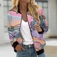 thumbnail image 2 of Ruyang Women Autumn Fashion Leisure Square Thin Pocket Jacket Blouse Coat Baseball Top Fall Jacket for Women, 2 of 5