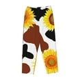 thumbnail image 4 of Kll Womens Sunflower Cow Print Pajama Pants Soft Pajama Bottoms For Women Cozy Lounge Pants, 4 of 9