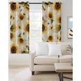 thumbnail image 2 of Summer Sunflowers Blackout Curtains, Light Blocking Print Window Curtains, Pastoral Rose Floral Farmhouse Vintage Thermal Insulated Window Drapes for Living Room 2 Panels, 104"W x 52"L, 2 of 9