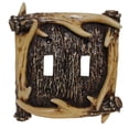 thumbnail image 3 of HiEnd Accents Rustic Antler Double Rocker Decorative Wall Plate, 3 of 5