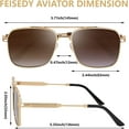 thumbnail image 7 of FEISEDY Retro Square Aviator Sunglasses for Men Women Vintage 70s Pilot Shades Classic Metal Frame B2845, 7 of 7
