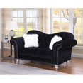 thumbnail image 2 of Titanic Furniture Mariann Button- Velvet Tufted Loveseat with Nailheads in Black, 2 of 4