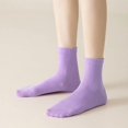 thumbnail image 4 of TZYDMN Womens Ankle Socks Super Soft Combed Cotton Mid-Calf Socks, Purple 3 Pairs, 4 of 6