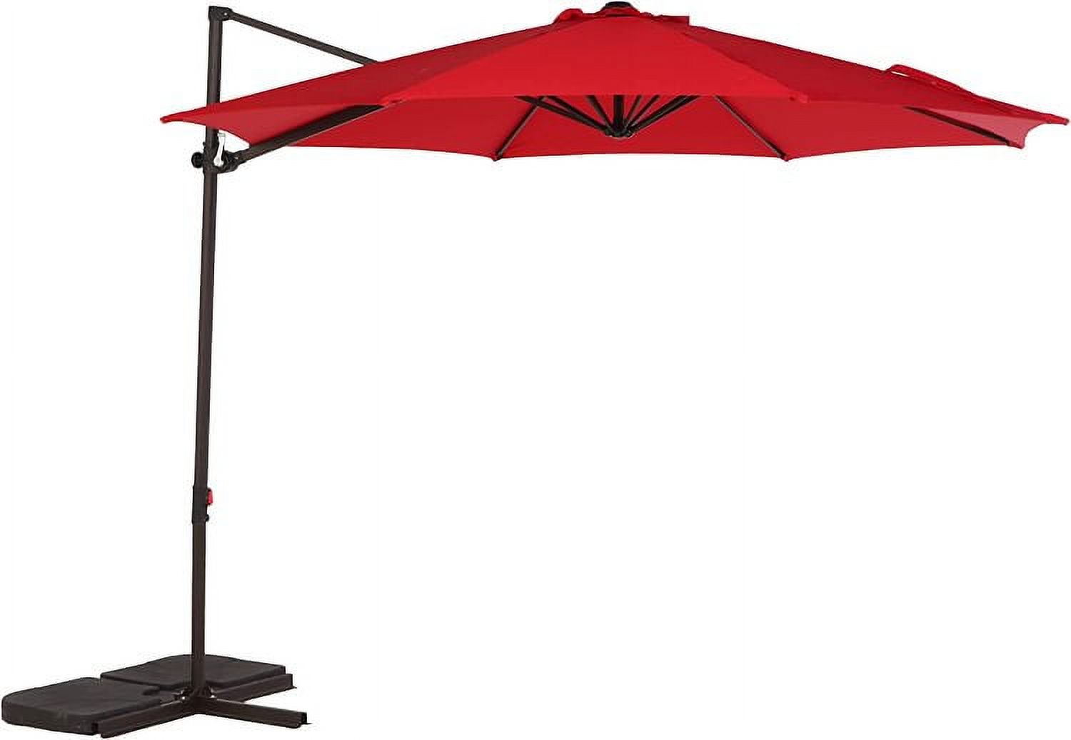 Grand Patio Outdoor Market Cantilever Steerable Large Umbrella, 10ft, Red