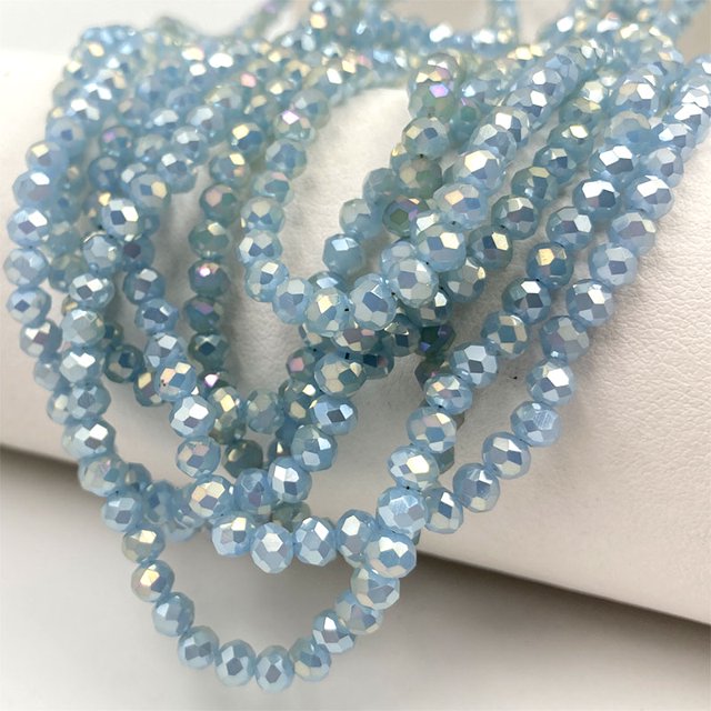 2 3 4 6 8mm Rondelle Flat Faceted Crystal Beads for Jewelry Making Solid Color Loose Spacer Glass Beads Bracelet Necklace DIY