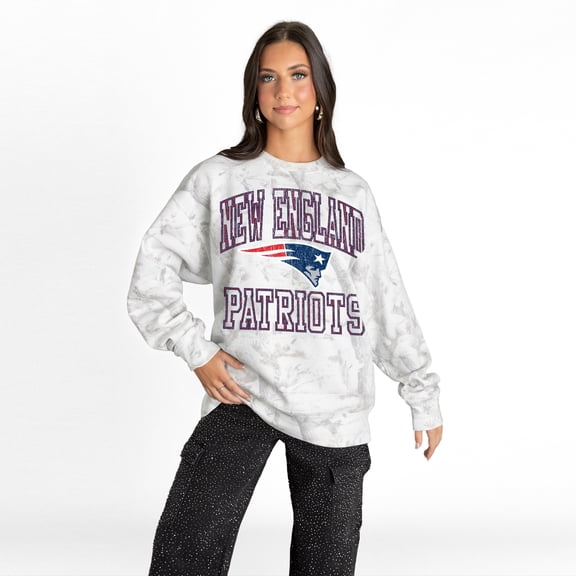 Women's Gameday Couture Arctic Camo New England Patriots Whiteout Oversized Premium Fleece Sweatshirt