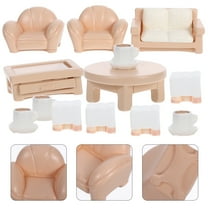 OFFIGAM Miniature House Furniture Set 13 Pieces - Compact, Portable Decor for Study Room, Dollhouse Accessories