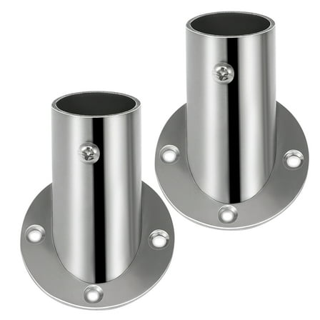 LEORX 2Pcs Adjustable Stainless Steel Corner Flange Base for Shower and Closet Rods
