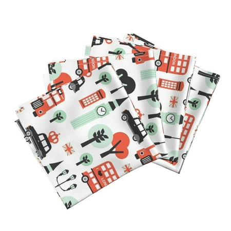 Travel Uk Britain Europe London Cotton Dinner Napkins by Roostery Set of (Best Dinner Sets Uk)