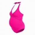 thumbnail image 6 of mgoYE Maternity One Piece Swimwear Retro Halter Swimsuits Pregnancy Bathing Suits(Pink,XL), 6 of 7