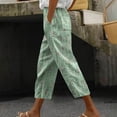 thumbnail image 2 of Women's Capri Pants Casual High Waist Floral Print Capris Elegant Daily Vacation Cropped Trousers, 2 of 5