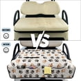 thumbnail image 6 of COEQINE Easy-Carry Golf Cart Seat Cover, Foldable Design with Handle for Storage, Universal Size Quilted Polyester, 4 Front Pockets, Machine Washable, Black Brown Paw Print, 6 of 8