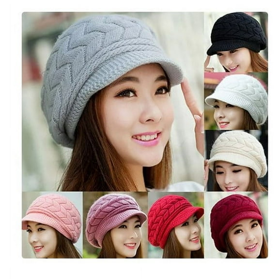 SPRING PARK Women s Winter Soft Solid Color Warm Knitted Baggy Beret Narrow brim Beanie Hat Classic Slouch Ski Cap