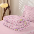 thumbnail image 5 of Erosebridal Kawaii Rainbow Zipper Twin Comforter Sets with Fitted Sheet and 2 Pillowcases, Cute Love Heart Zipper Bedding Set, Pink Reversible, Blush Rainbow, Pink Reversible, 5 of 7