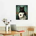 thumbnail image 2 of Nawypu Black Cat Bathroom Wall Decor - Cute Animal Picture Canvas Print for Bathroom Toilet Decorative signs, 2 of 4
