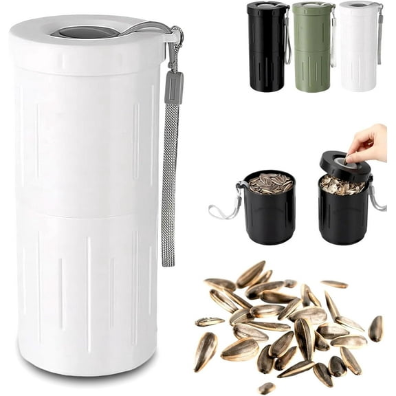 Sunflower Seed Spit Cup with Seed Storage & Shell Disposal – Portable Pistachios Snack Nut Bowl for In-Car Commutes, Sports Games & Road Trip Snacking