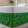 thumbnail image 1 of Garden Bed Skirt, Flowers Hand Drawn Herb with Paint Stains Abstract Concept, Elastic Bedskirt Dust Ruffle Wrap Around for Bedding Decor, 4 Sizes, Sea Green Yellow, by Ambesonne, 1 of 2