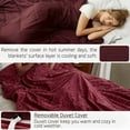 thumbnail image 4 of MerryLife Weighted Blanket 20 lbs 60" X 80" Queen Size | Duvet Cover Removable | Glass Beads Filling Heavy Blanket Burgundy, 4 of 6