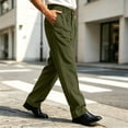 thumbnail image 7 of Thousandth Men's Corduroy Pants Classic Silm Fit Pleated Front Trousers with Belt Loops Casual Vintage Business Bottoms for Work, 7 of 7
