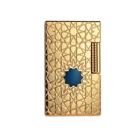 Swiss Luxury Retro Crisp Sound Brass Kerosene Lighter, Soft-Flame, Refillable, Side-Slide, Flip-Top, Inlay, Electroplated 18K Gold, Classic, Collectible, Men's Gift, Thorens Stellar Mesh