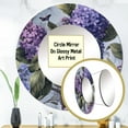 thumbnail image 3 of Designart "Fragrant Blossoms in Purple Lilacs II" Floral Purple Large Round Mirror - Round Mirror Wall Décor - Traditional Round Printed Mirror 29" x 29" Inch, 3 of 5