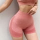 thumbnail image 1 of Pantalones cortos de yoga para levantamiento de glúteos, cintura alta, control de barriga, pantalones cortos de entrenamiento para mujeres altamente elásticos sin costuras para yoga, fitness, correr, rojo M 40‑60 kg/88,2‑132,3 lb YUNYI BRAND Deportes, 1 of 8