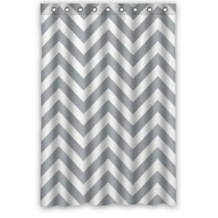 Grey Bathroom Shower Curtains HelloDecor Chevron White and Grey Shower Curtain Polyester Fabric Bathroom Decorative Curtain Size 48x72 Inches ()
