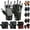 Black/Gray, variant on MRX Men Anti-Slip Fingerless Leather Red Weight Lifting Gloves, M