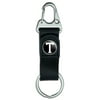 Letter T Initial Black White Belt Clip Carabiner Keychain