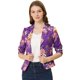 thumbnail image 1 of Allegra K Chaqueta abierta de la chaqueta del traje de la cosecha del trabajo de la oficina del frente de las mujeres Púrpura oscuro-Floral S, 1 of 6