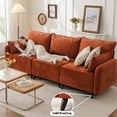 thumbnail image 2 of Rexulqo 135'' Modular Sectional Sofa with All Seats Storage, Oversized Sleeper Sofa Bed for Living Room,4-Seater Comfy Cloud Couches with Movable Ottoman,Big Sectional For Bedroom,Chenille,Orange, 2 of 9
