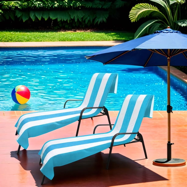 Superior Cabana - Funda de algodón para silla de salón, toalla para exteriores, fundas para muebles, tela de rizo, accesorios de natación, spa, piscina, funda para silla de piscina, suave, de secado r