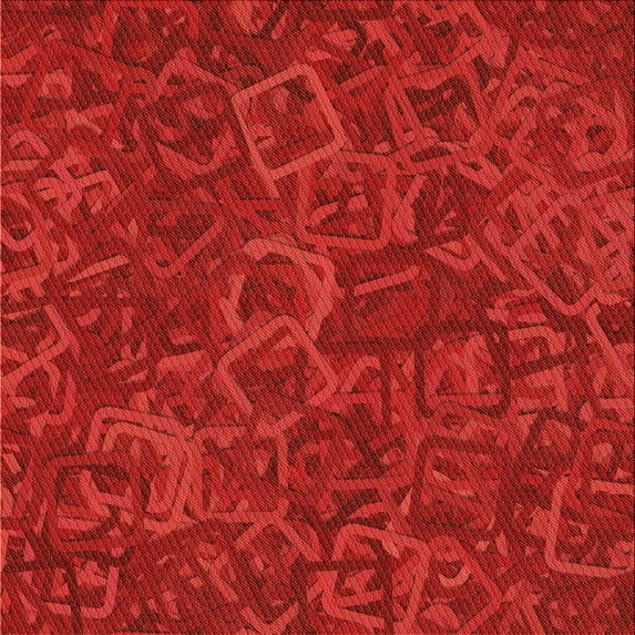 Ahgly Company Indoor Square Patterned Red Area Rugs, 4' Square
