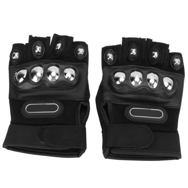 2 uds guantes de ciclismo negros transpirables medio dedo regulables de nailon ergonómicos guantes para montar en bicicleta para exteriores talla única