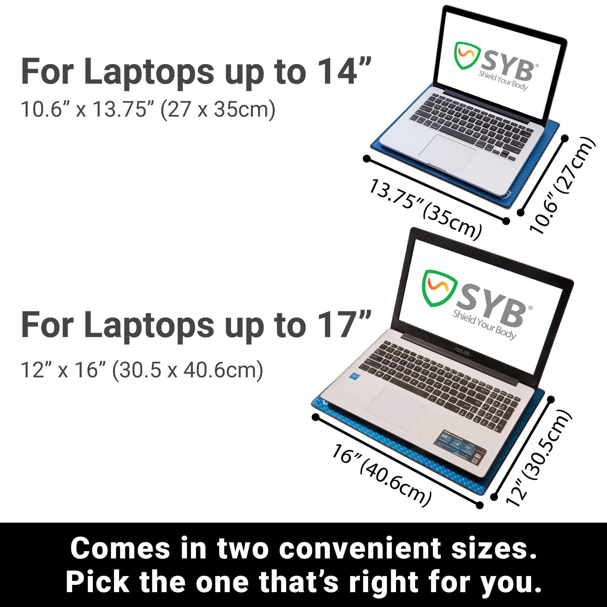 Shield Your Body Laptop Pad EMF Radiation Protection Shield and Heat Blocker For Laptops 17 Inch Ultra Marine