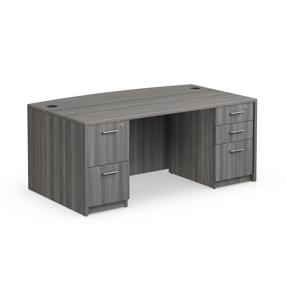 At Work Bowfront Executive Desk  71"W Espresso Laminate