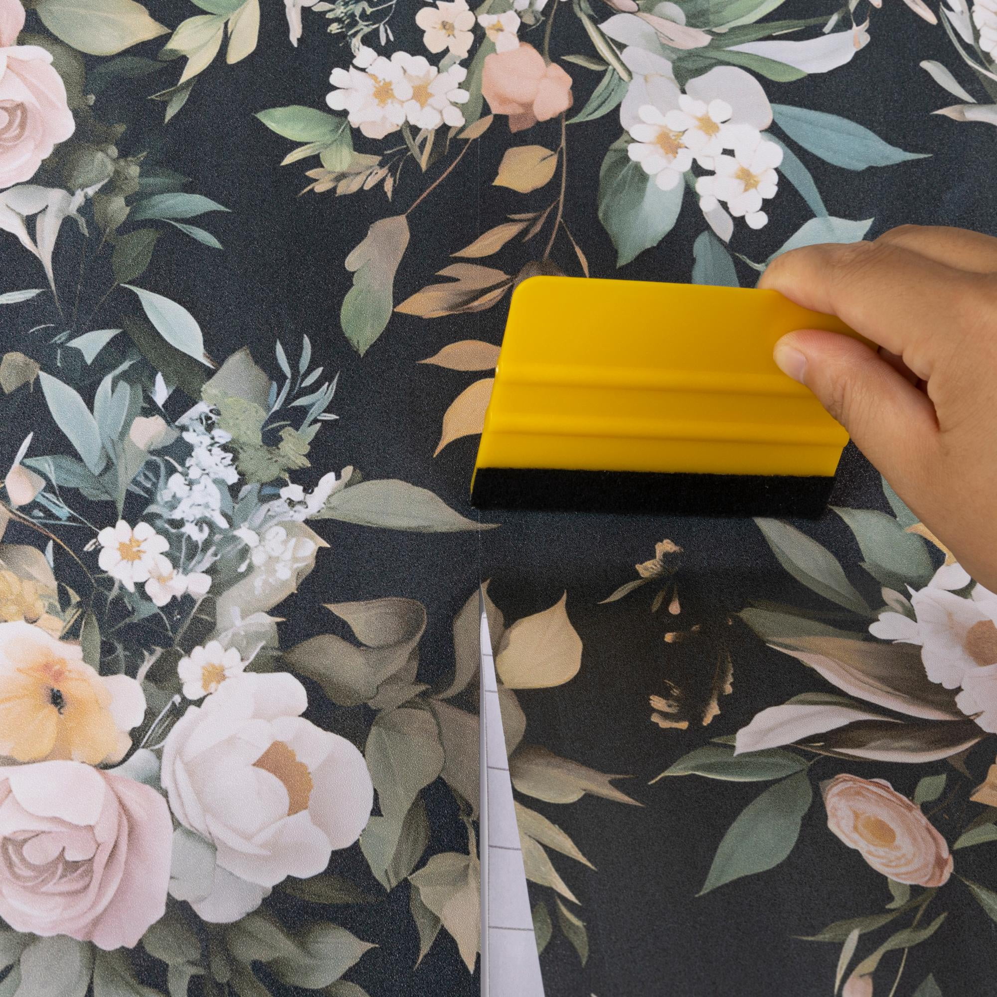 (4 pack) Abyssaly Flower Peel and Stick Wallpaper Colorful Floral Adhesive Removable Wallpaper Peel and Stick for Home Bedroom Cabinets Thicken 17.5-in x 118-in