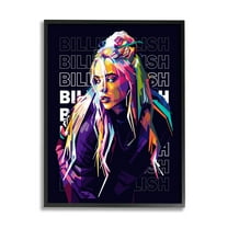 Stupell Industries Billie Eilish Modern Abstract Geometric Portrait Famous Figure, 11 x 14, Design by Birch&Ink