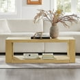 thumbnail image 2 of Rectangular Coffee Table Set of 2 with End Side Table, 2-Tier Wood Center Table with Sturdy Base and Open Shelf, Farmhouse Low Storage Table for Living Room, Home, Office, Apartment, Oak, 2 of 7