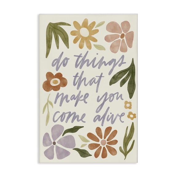 Stupell Industries Come Alive Inspiring Flowers Plants & Flowers Painting Wrapped Canvas Art Print Wall Art, 16 x 24