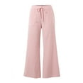 thumbnail image 5 of Angala Women's Casual Home Pants New Striped Solid Color Linen Loose Pants Soft Beautiful Women's Casual Trousers, 5 of 5