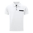 thumbnail image 4 of Caqnni Men's Classic Fit Short Sleeve Performance Pique Polo Shirt(White,3XL), 4 of 5