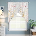 thumbnail image 6 of Vintage Flowers Kitchen Window Curtains, Swag Curtains Valance for Bedroom Living Room Bathroom, Pink Blue Colorful Botanical Rod Pocket Window Treatment Curtain Block Drapes 2 Panels 28"x36", 6 of 9