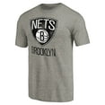 thumbnail image 2 of Men's Heather Gray Brooklyn Nets Distressed Team Logo Tri-Blend T-Shirt, 2 of 3