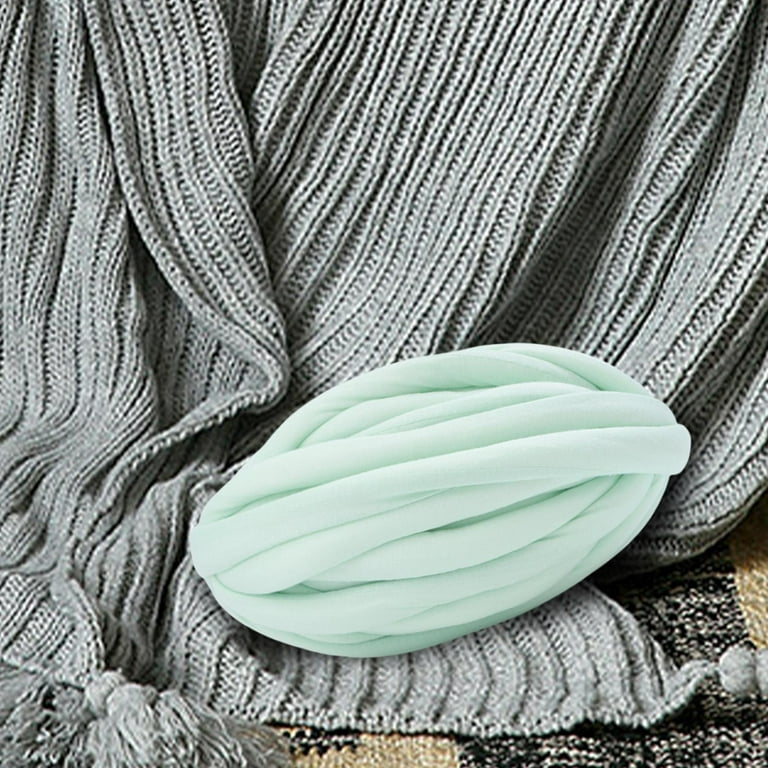 Thick Chunky Yarn Knitting Bulky Giant Wool Yarn Hand Knit Yarn Filling for Crocheting Pet Bed Throw Blanket Craft , Light Green