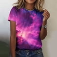thumbnail image 2 of Tops de Manga Corta para las Mujeres Camiseta con Estampado Casual Loose Fit Crewneck Blusa Suave Transpirable para el Uso Diario de Verano, 2 of 6